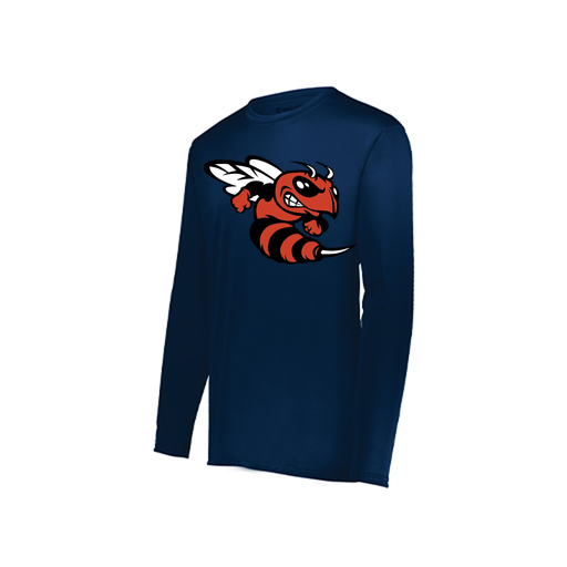 [222822.065.XS-LOGO1] Men's LS Smooth Sport Shirt (Adult XS, Navy, Logo 1)