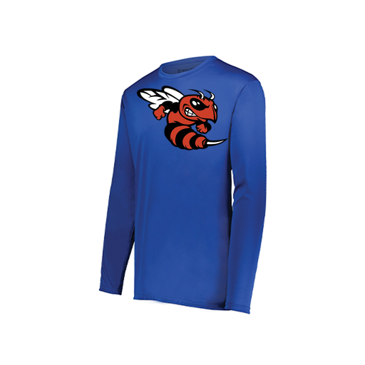 [222823.060.S-LOGO1] Youth LS Smooth Sport Shirt (Youth S, Royal, Logo 1)